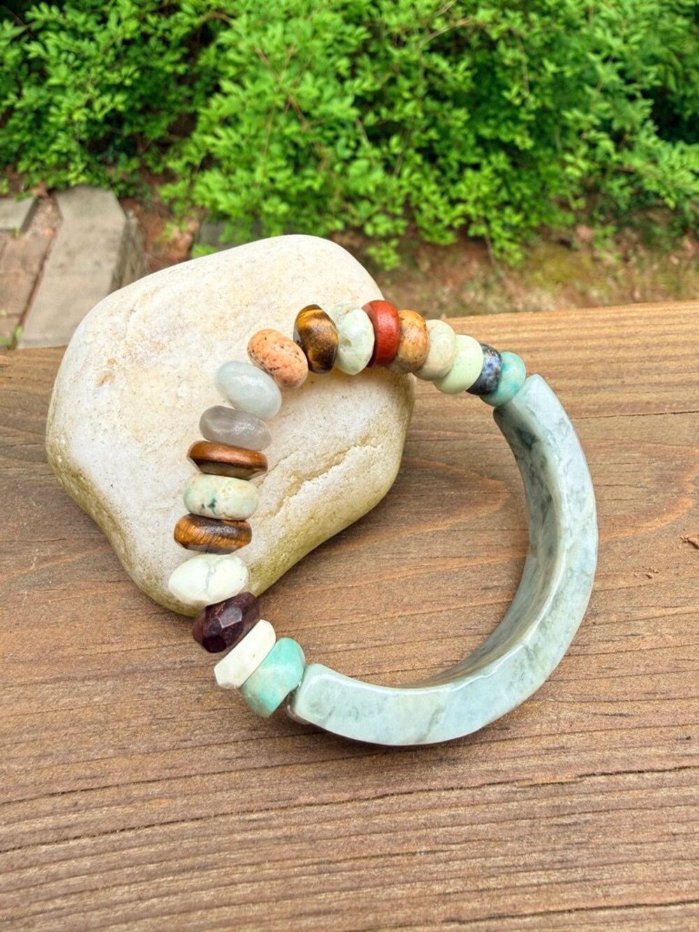 Natural Jade Half Bangle Bracelet